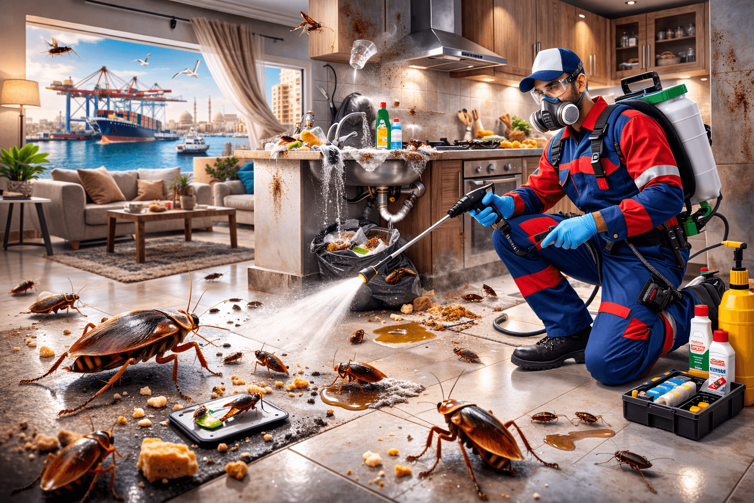 مكافحة الصراصير في السويس