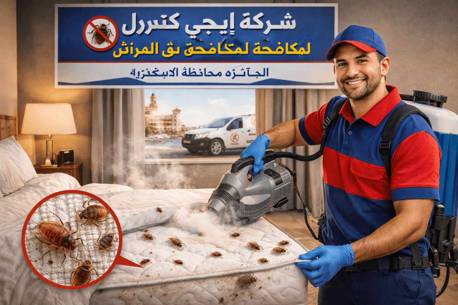 مكافحة بق الفراش فى المنتزه