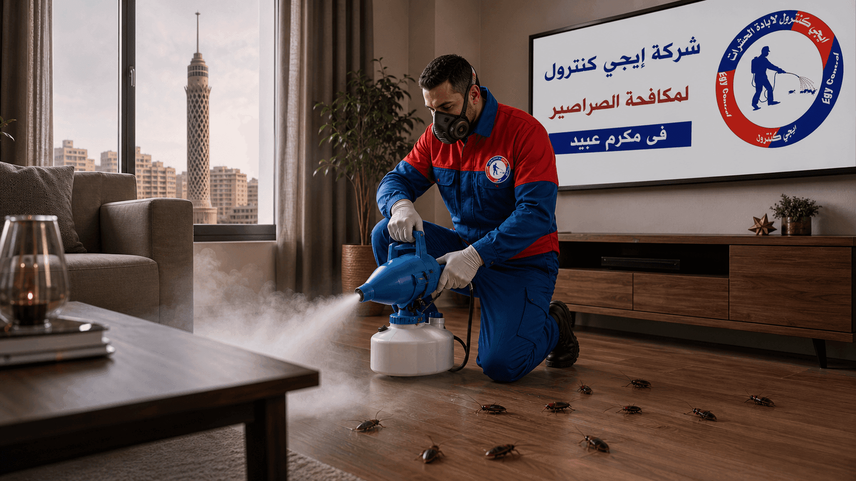 مكافحة الصراصير في شارع مكرم عبيد