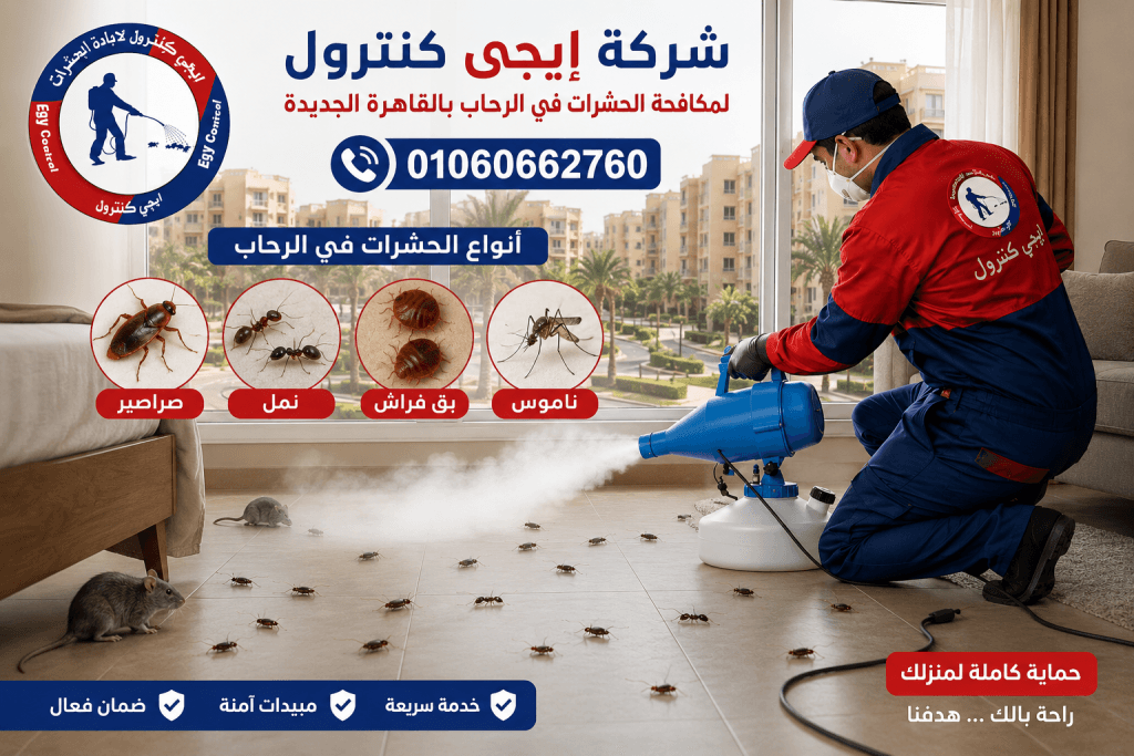 شركة مكافحة حشرات في الرحاب 01060662760 بخصم 50% 6 أنواع الحشرات في الرحاب - صراصير - نمل - بق فراش - ناموس