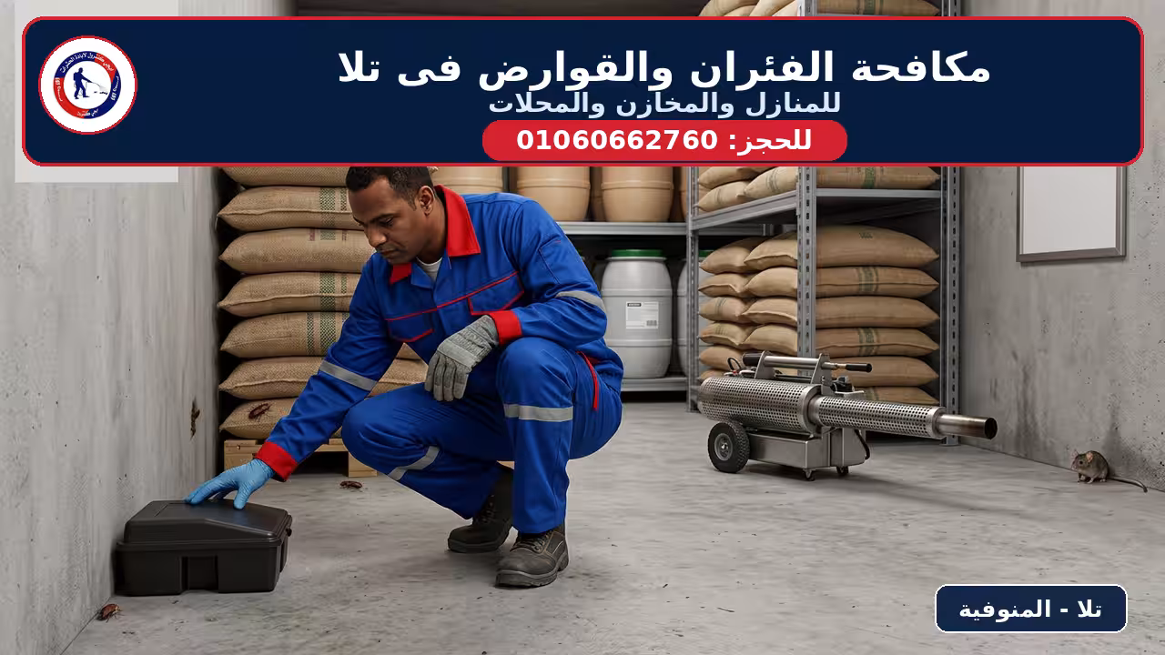 مكافحة الفئران والقوارض فى تلا المنوفية - محطة طعم محمية داخل مخزن - إيجي كنترول 01060662760