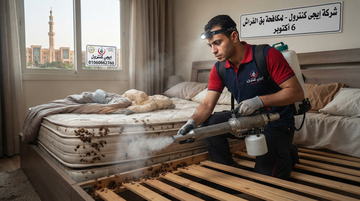 شركة مكافحة بق الفراش في 6 أكتوبر 01060662760 خصم 50% 5 فريق عمل شركة إيجي كنترول المتخصص في مكافحة وإبادة بق الفراش في 6 أكتوبر